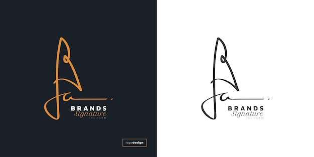 Elegante eerste letter b en a logo-ontwerp met handschriftstijl. ba signature logo of symbool voor zakelijke identiteit