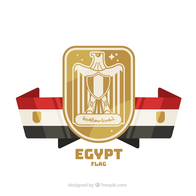 Elegante Egyptische vlag met plat ontwerp