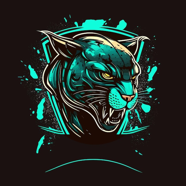 Vector elegante en luxe panther design esports mascotte gaming logo sjabloon illustratie