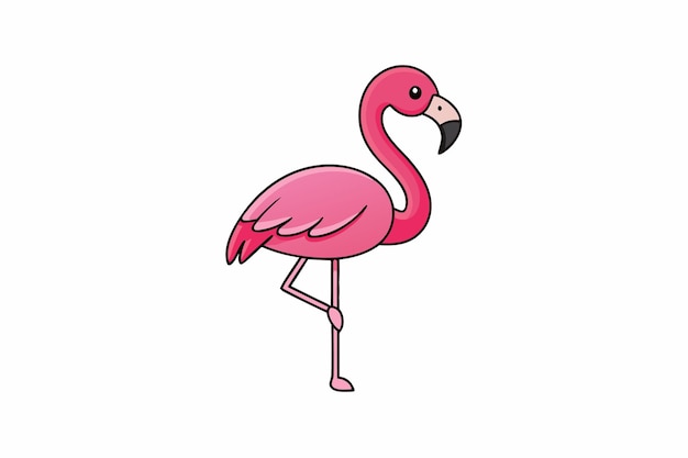 Elegante flamingo-vectorillustratie met levendige kleuren en ingewikkelde details