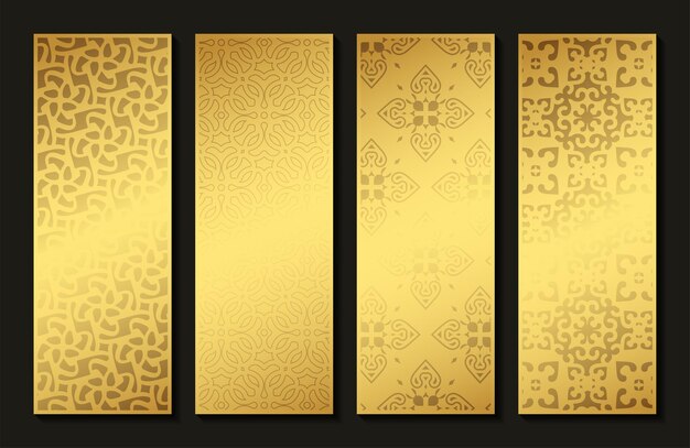 elegante gouden abstracte patroon verticale kaart