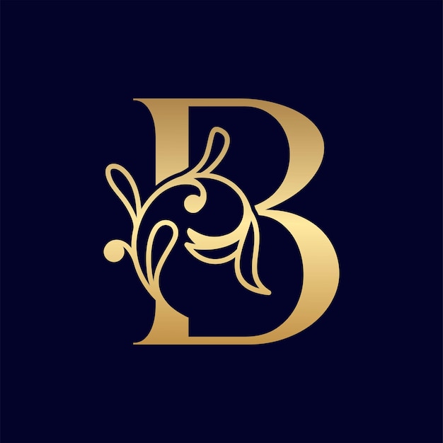 elegante gouden koninklijke schoonheid logo letter B