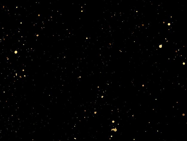 Elegante gouden splatter textuur op een zwarte achtergrond abstracte vector inktdruppels en glinsterende vlekken