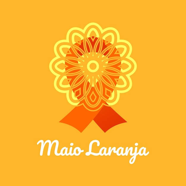 Elegante groeten en pictogramontwerp voor maio laranja vector