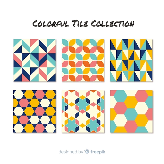 Elegante kleurrijke verzameling tegels