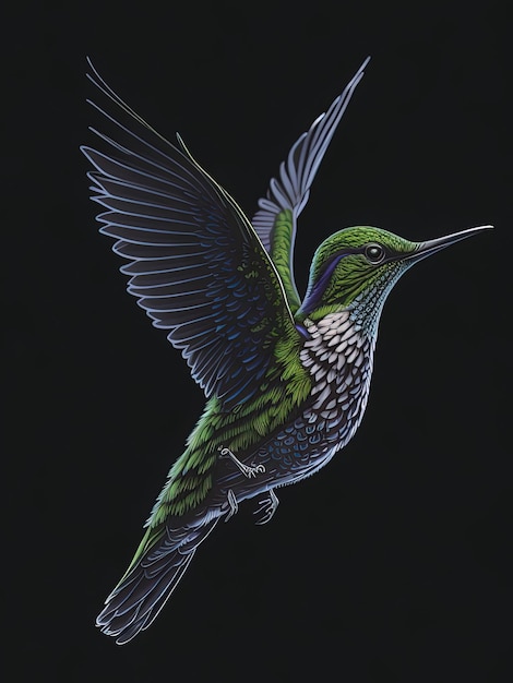 Elegante kolibrie tijdens de vlucht Sierlijke natuurfotografie