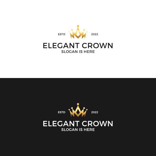 Elegante kroon logo ontwerp inspiratie