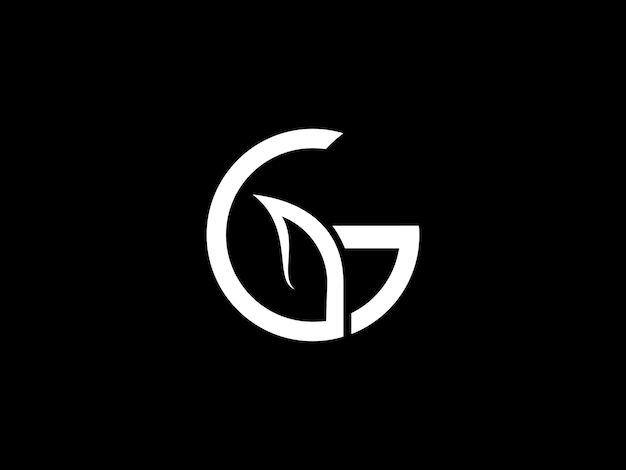 Elegante Letter G Met Blad Logo ontwerpsjabloon Universele premium letter logo vector