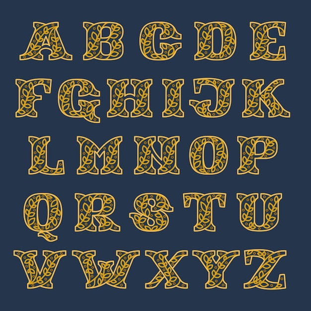 Elegante lineaire Alfabetletters sierlijke initialen.