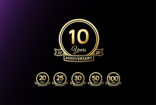 Vector elegante luxe 10 20 25 30 50 75 100 jaar jubileum logo design vector