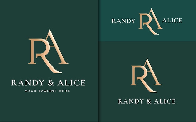 Elegante luxe Letter r en een monogram serif-logo-ontwerp