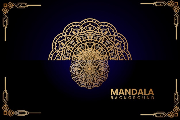 Elegante luxe mandala-achtergrond met gouden versieringen