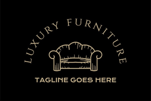 Elegante Luxe Sofa Couch Chair voor Meubilair Interieur Logo Design Vector