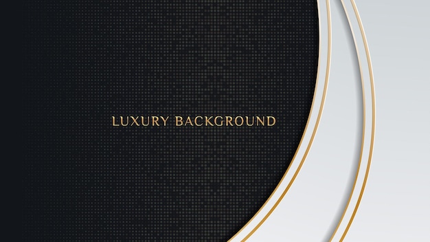 Elegante luxe zwart witte achtergrond met diagonale gouden lijnen element en glitter
