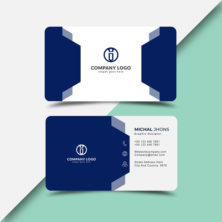 Elegante minimale sjabloon voor visitekaartjes premium Vector