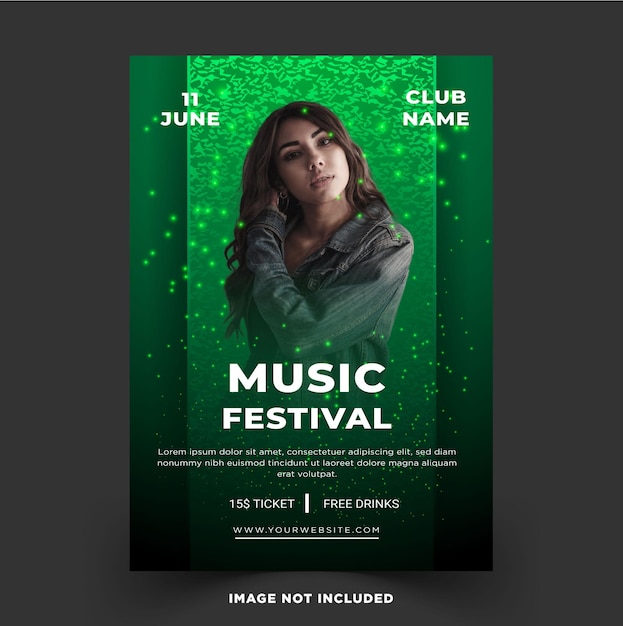 Vector elegante muziekfestival poster flyer vector eps-sjabloon