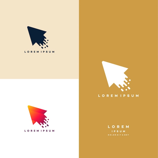 Elegante Pixel Arrow-logosjabloon, Fast Cursor-logo-ontwerpconcept, Pixel Cursor-logosjabloon