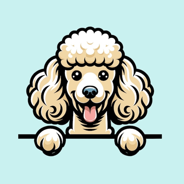 Elegante poedel hond peeking illustratie vector