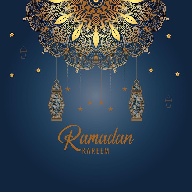elegante ramadan kareem sjabloonbanner met luxe glanzend islamitisch ornament