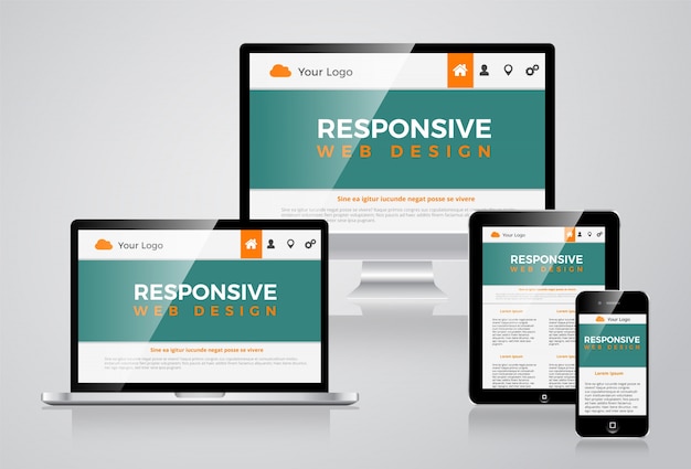 Elegante Responsieve Website Illustratie Vectorial Design