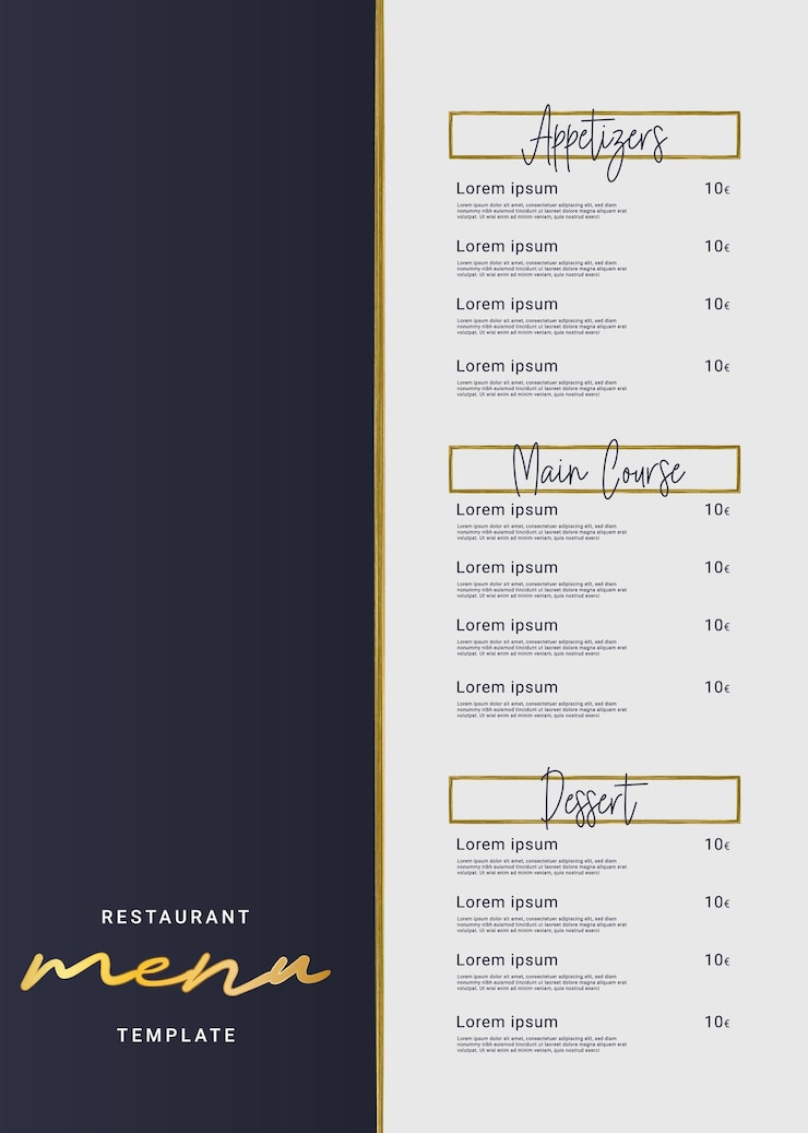 Vector elegante restaurant menu vectorillustratie