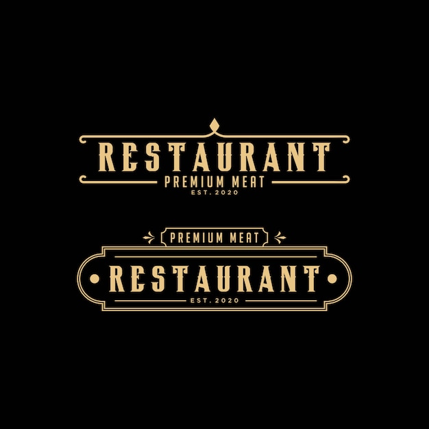 elegante restaurant vintage logo ontwerpsjabloon