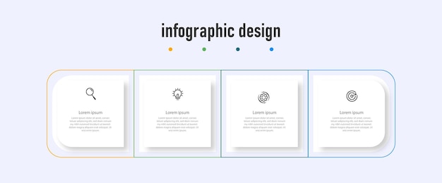 Elegante stappen infographic ontwerpsjabloon met 4 stappen Premium Vector