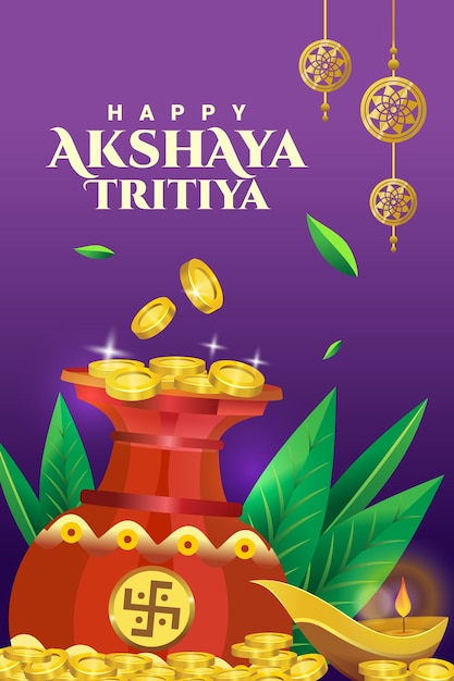 Elegante stijlvolle ontwerpposter voor akshaya tritiya-feestevenement