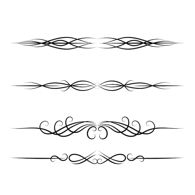 elegante vector kalligrafische decoratieve ornamentele elementen set bloemige decoratieve verdelers set ontwerp