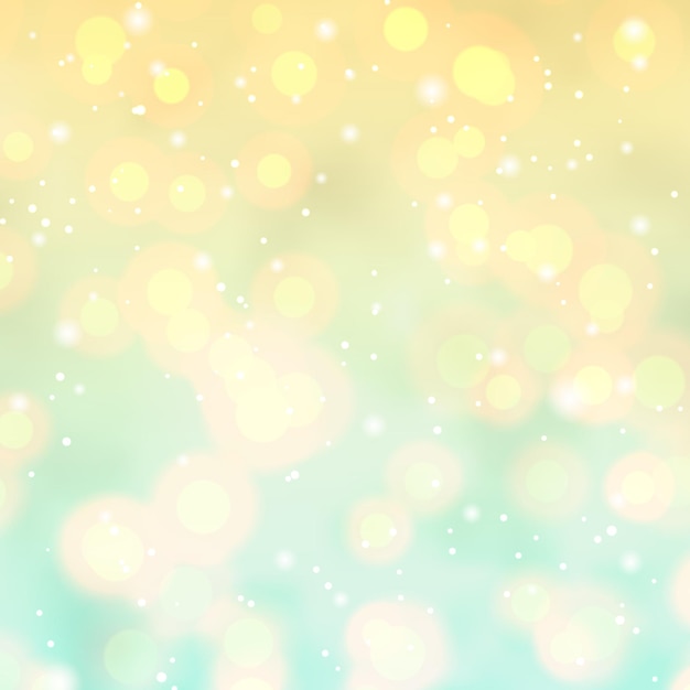 Elegante vervaagde achtergrond in gele en blauwe kleuren Zonnige dag glitterlichten achtergrond gebruik voor zomervakantie reclame Abstracte ontfocuste behang vector illustratie feestelijk lichtend ontwerp