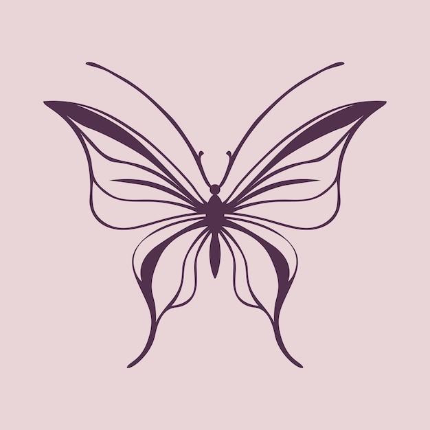 Vector elegante vlinderpictogram vector sierlijk en veelzijdig insectsymbool voor creatieve projecten