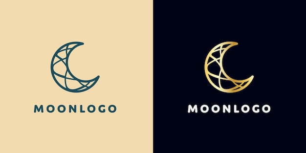 Elegante wassende maan logo ontwerp Abstracte stijl illustratie voor achtergrond cover banner Ramadan