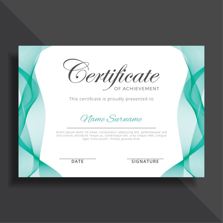 Vector elegante wave certificaat ontwerpsjabloon