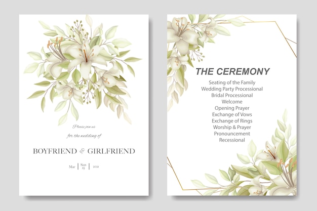 Elegante zachte bloemen bruiloft uitnodiging kaartsjabloon