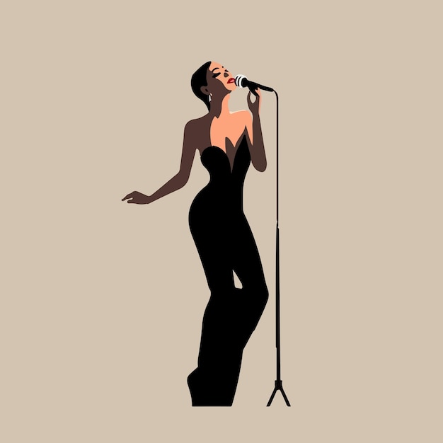 Vector elegante zangeres plat illustratie vector