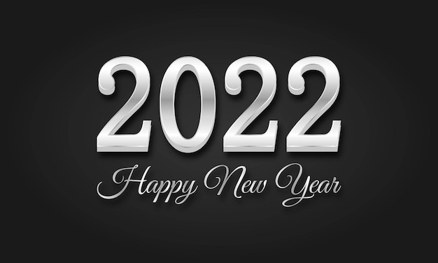 Vector elegante zilveren gelukkig nieuwjaar 2022 achtergrond