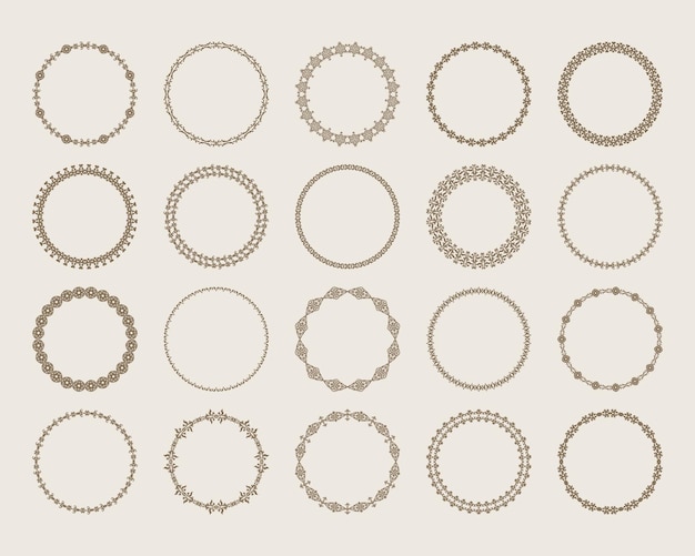Elegante zwarte cirkelvormige vintage patroon op een witte achtergrond damast stijl patroon frame vector