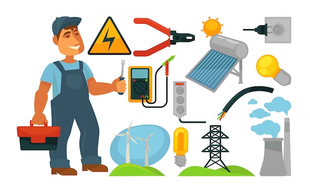 Elektricien beroep infographics poster sjabloon.