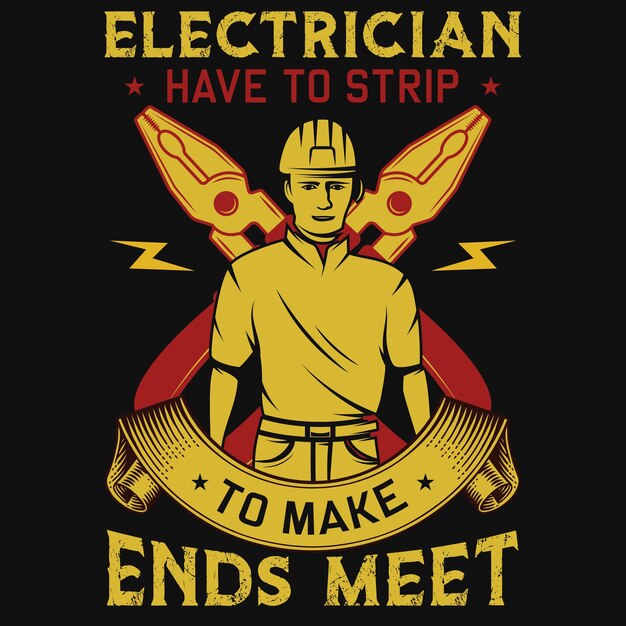 Elektricien geweldig grafisch t-shirtontwerp
