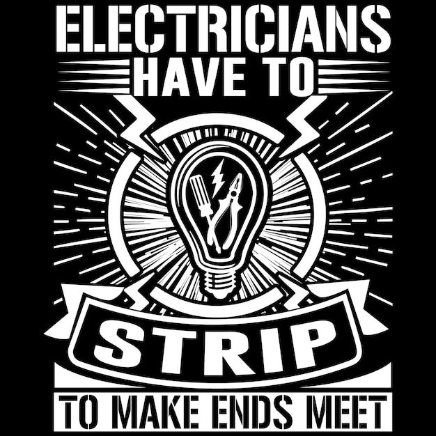 Vector elektricien t-shirtontwerp