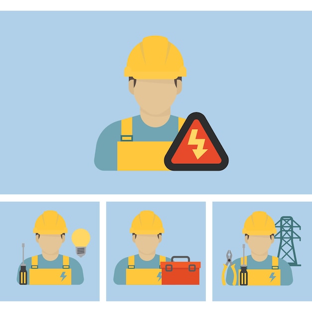 Elektricien werknemer pictogram