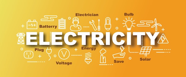 Elektriciteit vector trendy banner