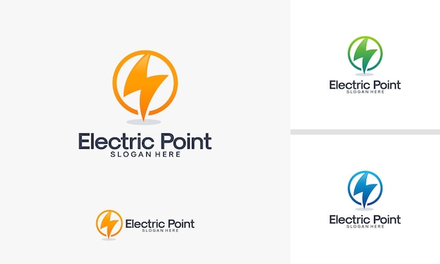 Elektriciteitspunt logo ontwerpen vector illustratie elektriciteit logo sjabloon