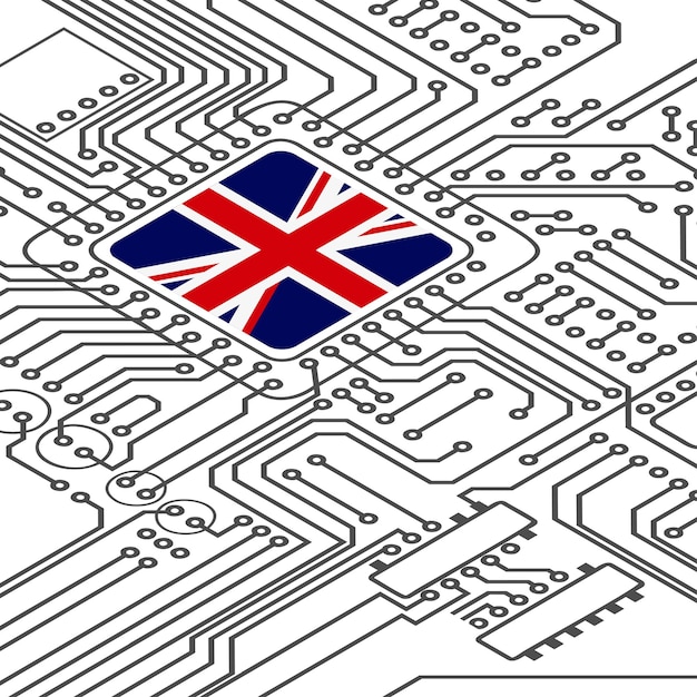 Elektrisch circuit perspectief Britse microchip