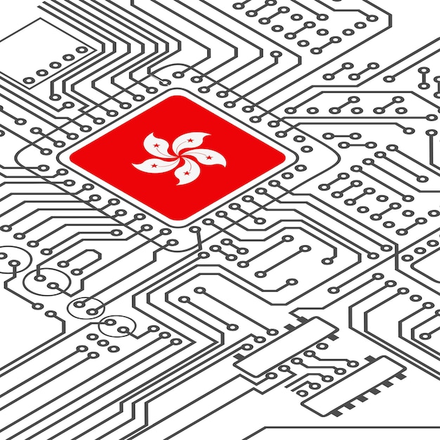 Elektrisch circuit perspectief Hong Kong microchip