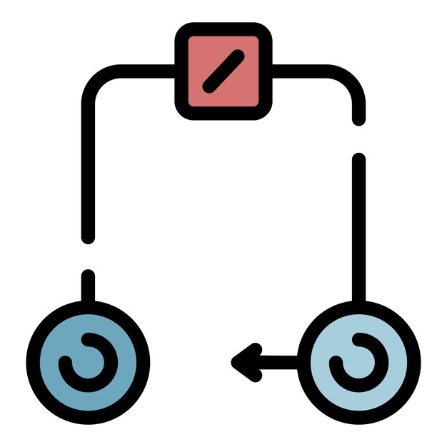 Vector elektrisch circuit pictogram overzicht elektrisch circuit vector pictogram kleur plat geïsoleerd