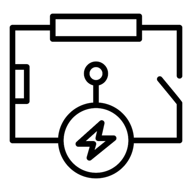 Elektrisch circuit schema pictogram Overzicht elektrisch circuit schema vector pictogram voor webdesign geïsoleerd op een witte achtergrond