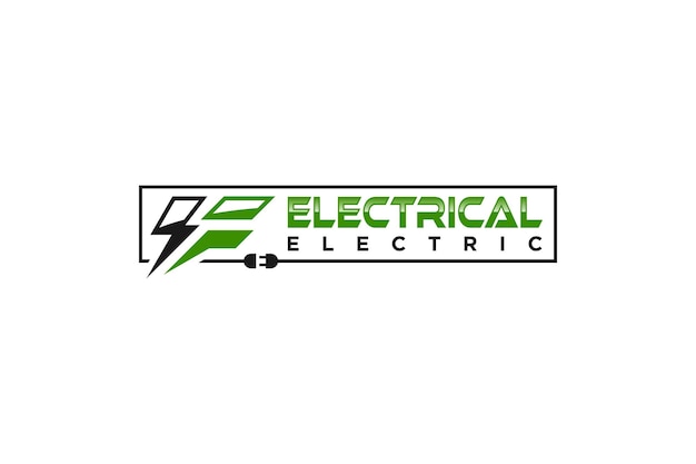 Elektrisch elektrisch logo-ontwerp lighning pictogram symbool technologie elektriciteitscentrales ev voertuig