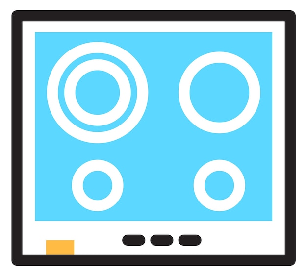 Elektrisch fornuis pictogram Kleursymbool kookglas kookplaat