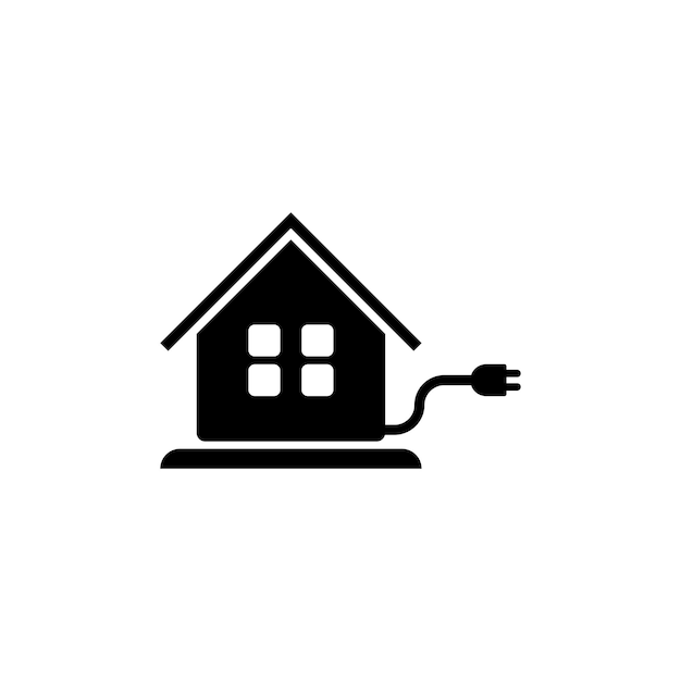 Elektrisch huis logo vector pictogrammalplaatje